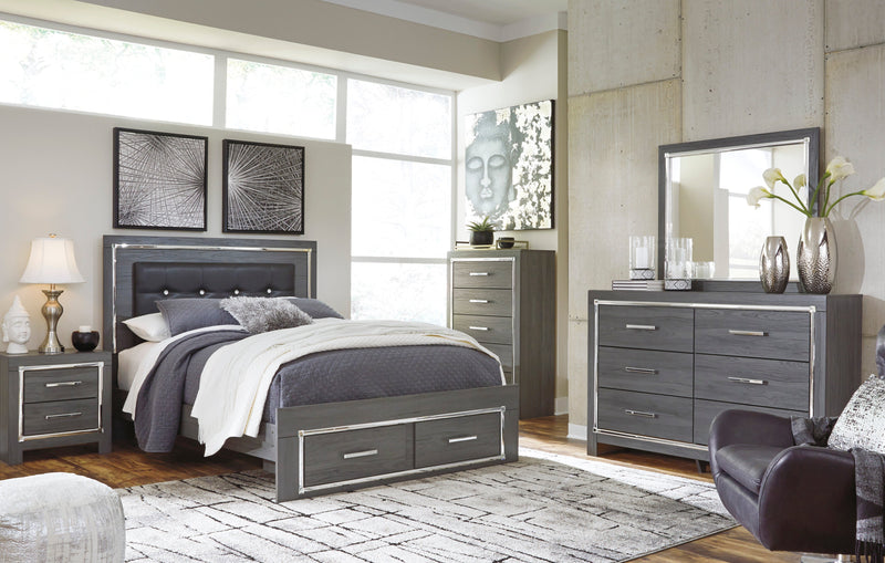 Lodanna Gray LED Footboard Storage Bedroom Set from Ashley - Luna Furniture