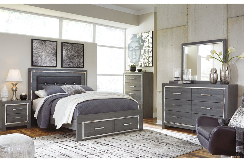 Lodanna Gray Queen Panel Bed with 2 Storage Drawers from Ashley - Luna Furniture