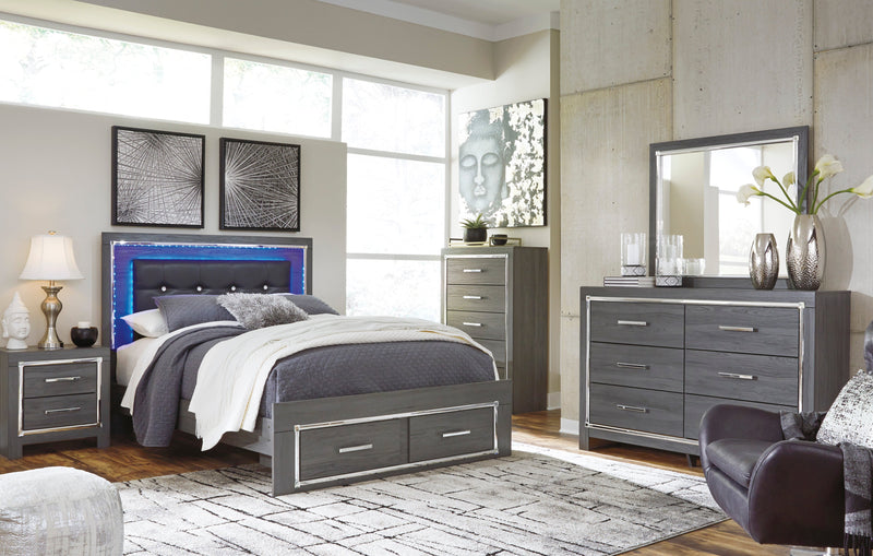Lodanna Gray LED Footboard Storage Bedroom Set from Ashley - Luna Furniture