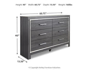 Lodanna Gray Full Panel Bed with 2 Storage Drawers with Mirrored Dresser from Ashley - Luna Furniture