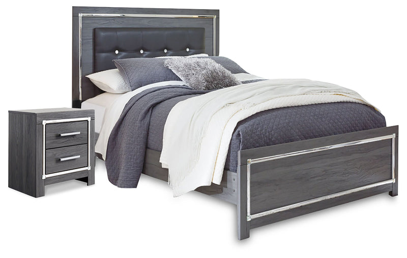 Lodanna Gray Queen Panel Bed and Nightstand from Ashley - Luna Furniture
