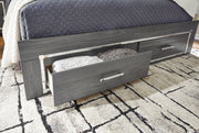 Lodanna Gray Full Panel Bed with 2 Storage Drawers with Mirrored Dresser from Ashley - Luna Furniture