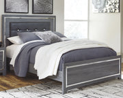 Lodanna Gray Queen Upholstered Panel Bed, Dresser and Mirror from Ashley - Luna Furniture