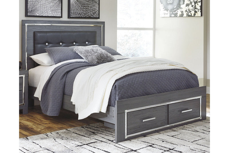 Lodanna Gray Queen Platform Bed with 2 Storage Drawers from Ashley - Luna Furniture