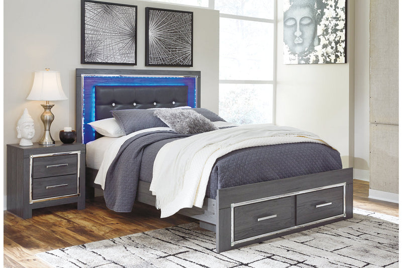 Lodanna Gray Queen Platform Bed with 2 Storage Drawers from Ashley - Luna Furniture