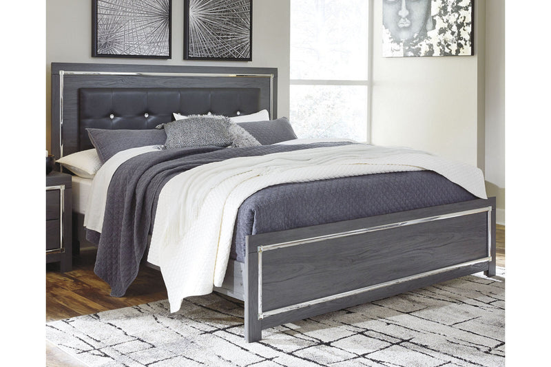 Lodanna Gray King Panel Bed from Ashley - Luna Furniture