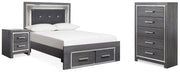Lodanna Gray Full Storage Bed, Chest and Nightstand from Ashley - Luna Furniture