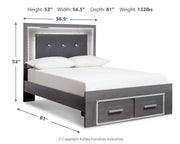 Lodanna Gray Full Storage Bed, Chest and Nightstand from Ashley - Luna Furniture