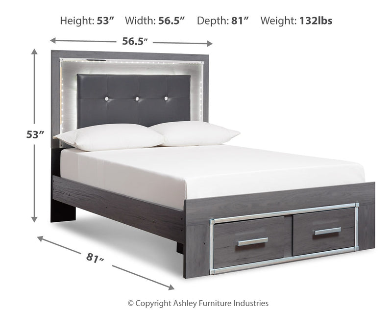 Lodanna Gray Full Storage Bed, Chest and Nightstand from Ashley - Luna Furniture