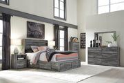 Baystorm Gray LED Double Side/Footboard Storage Platform Bedroom Set from Ashley - Luna Furniture