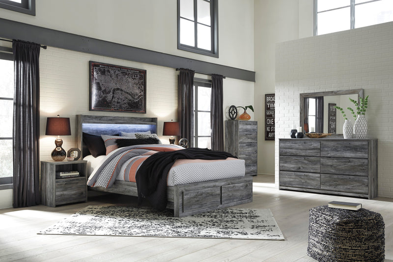 Baystorm Gray LED Footboard Storage Platform Bedroom Set from Ashley - Luna Furniture