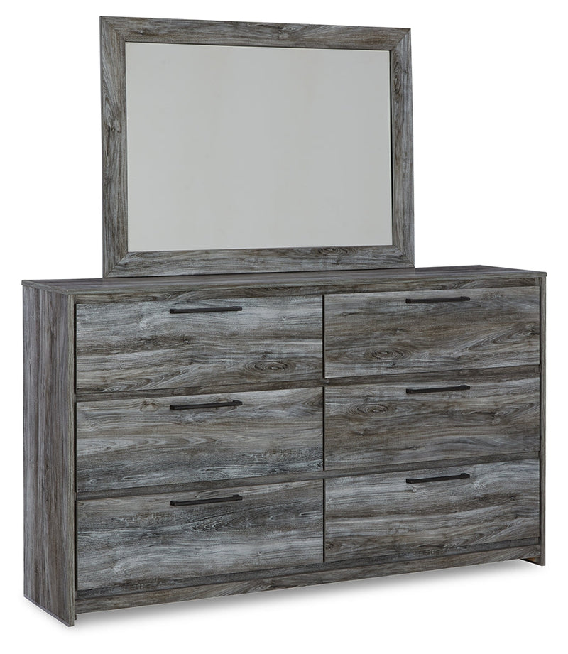 Baystorm Gray Queen Panel Storage Bed with Mirrored Dresser and Nightstand from Ashley - Luna Furniture