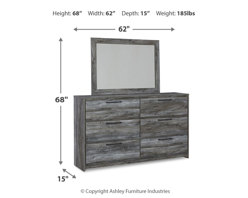 Baystorm Gray Queen Panel Storage Bed with Mirrored Dresser and Nightstand from Ashley - Luna Furniture