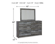 Baystorm Gray Queen Panel Bed with 2 Side Storage, Dresser, Mirror, and Nightstand from Ashley - Luna Furniture