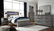 Baystorm Gray LED Footboard Storage Platform Youth Bedroom Set from Ashley - Luna Furniture