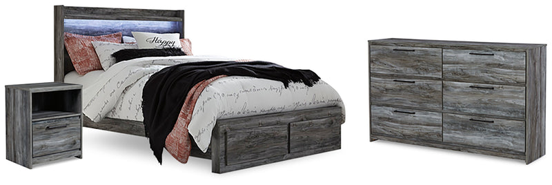 Baystorm Gray Queen Panel Storage Bed, Dresser and Nightstand from Ashley - Luna Furniture