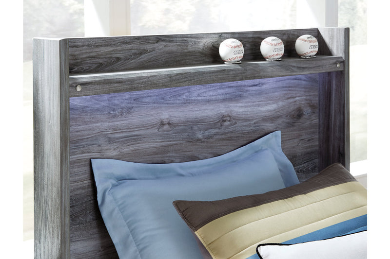 Baystorm Gray Full Panel Bed with 2 Storage Drawers from Ashley - Luna Furniture