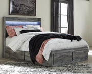 Baystorm Gray Queen Panel Bed with 2 Side Storage, Dresser, Mirror, and Nightstand from Ashley - Luna Furniture