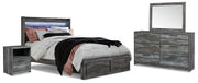 Baystorm Gray Queen Panel Storage Bed with Mirrored Dresser and Nightstand from Ashley - Luna Furniture