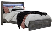 Baystorm Gray Queen Panel Storage Bed with Mirrored Dresser and Nightstand from Ashley - Luna Furniture