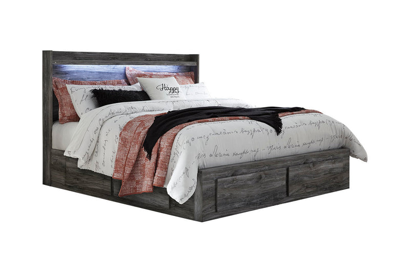 Baystorm Gray King Platform Bed with 4 Storage Drawers from Ashley - Luna Furniture