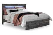 Baystorm Gray King Platform Bed with 2 Storage Drawers -  Ashley - Luna Furniture