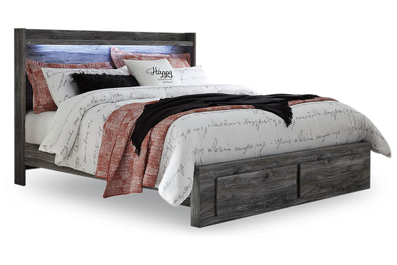 Baystorm Gray King Platform Bed with 2 Storage Drawers -  Ashley - Luna Furniture