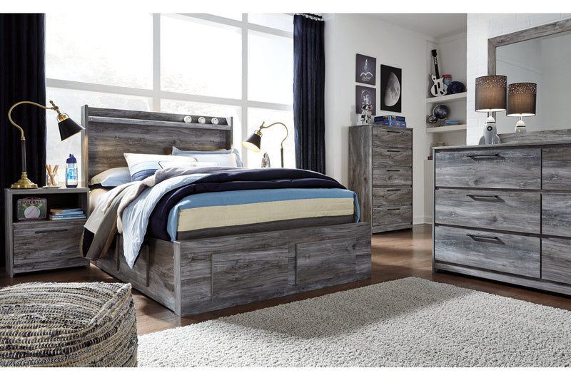 Baystorm Gray Full Panel Bed with 4 Storage Drawers from Ashley - Luna Furniture
