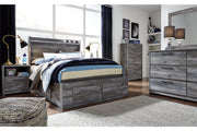 Baystorm Gray Full Panel Bed with 6 Storage Drawers from Ashley - Luna Furniture