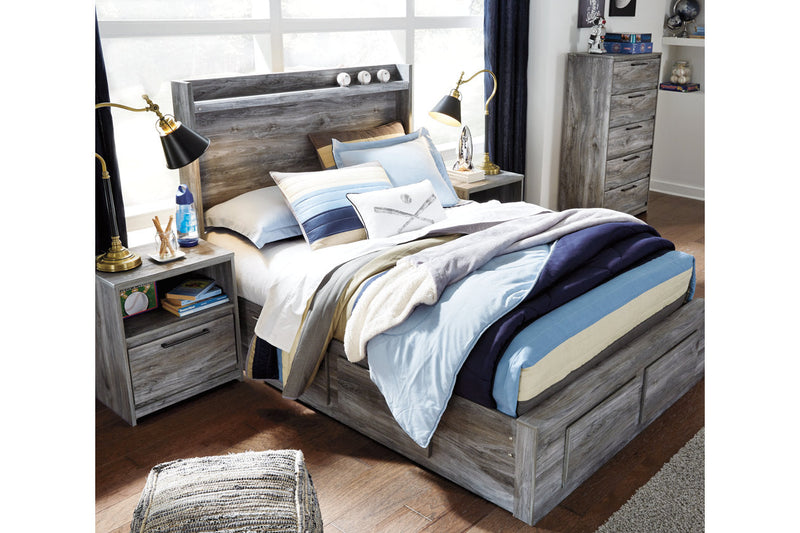 Baystorm Gray Full Panel Bed with 4 Storage Drawers from Ashley - Luna Furniture