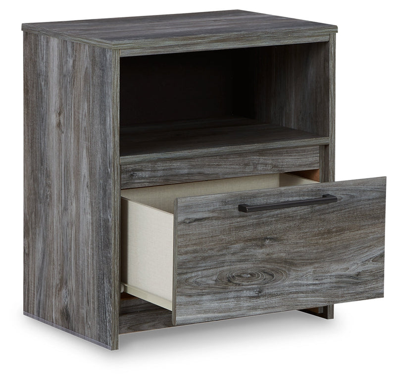 Baystorm Gray Queen Panel Storage Bed with Mirrored Dresser and Nightstand from Ashley - Luna Furniture