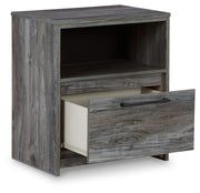 Baystorm Gray Queen Panel Bed with 2 Side Storage, Dresser, Mirror, and Nightstand from Ashley - Luna Furniture