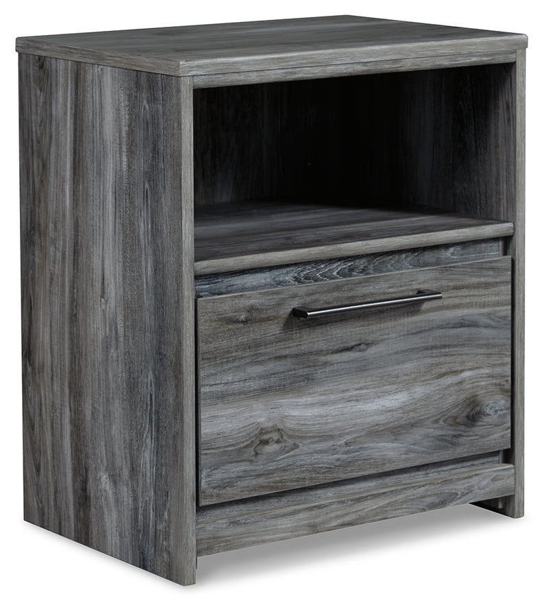 Baystorm Gray Queen Panel Storage Bed with Mirrored Dresser and Nightstand from Ashley - Luna Furniture