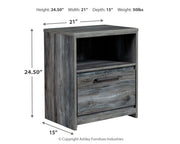 Baystorm Gray Queen Panel Storage Bed with Mirrored Dresser and Nightstand from Ashley - Luna Furniture