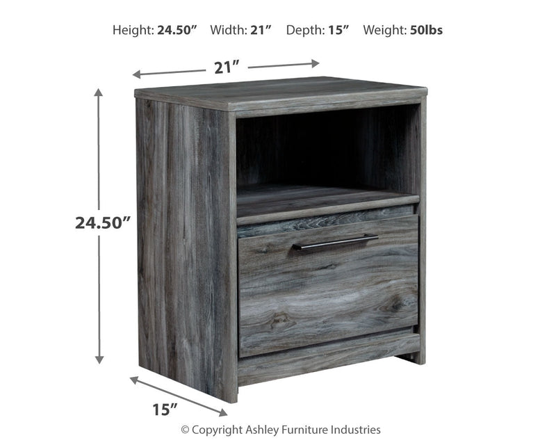Baystorm Gray Queen Panel Storage Bed with Mirrored Dresser and Nightstand from Ashley - Luna Furniture