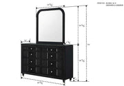Armany Black Dresser Top (Mirror Only) from Crown Mark - Luna Furniture