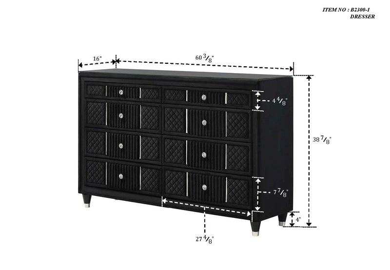 Armany Black Dresser from Crown Mark - Luna Furniture