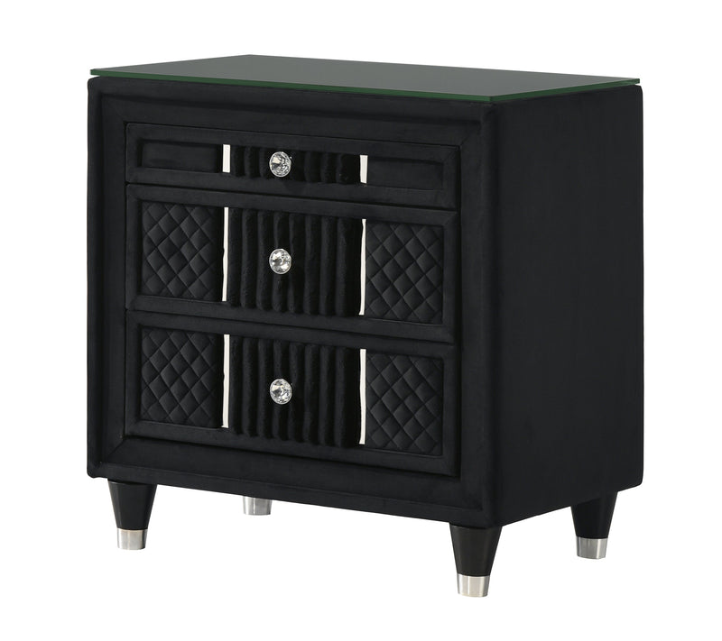 Armany Black Nightstand from Crown Mark - Luna Furniture