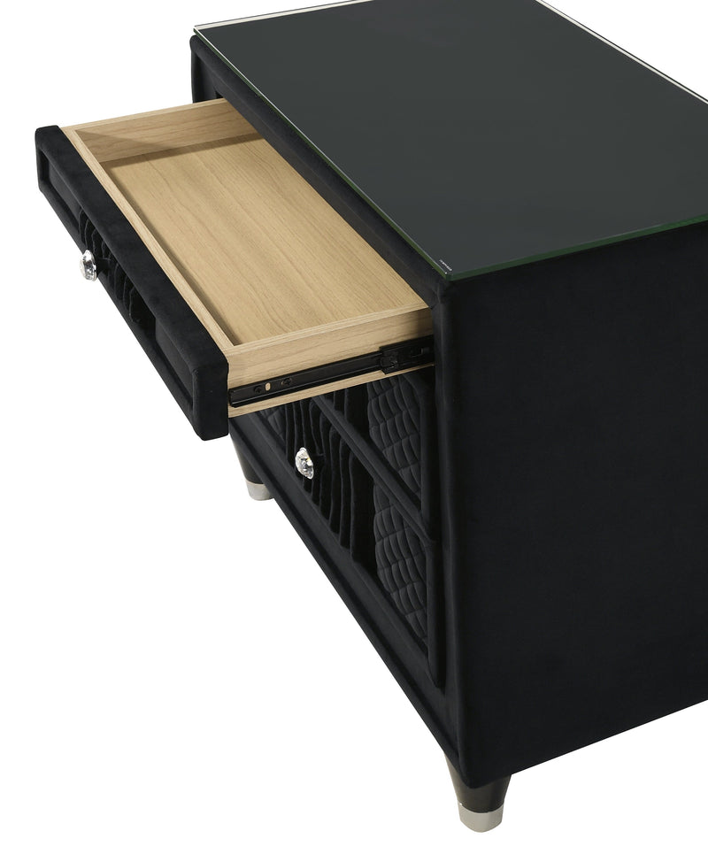 Armany Black Nightstand from Crown Mark - Luna Furniture