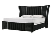 Armany Black Velvet Upholstered Bedroom Set from Crown Mark - Luna Furniture