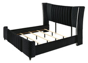 Armany Black Velvet Upholstered Bedroom Set from Crown Mark - Luna Furniture