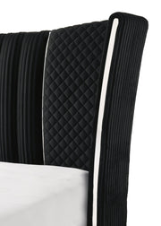 Armany Black Velvet Upholstered Bedroom Set from Crown Mark - Luna Furniture
