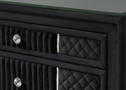 Armany Black Velvet Upholstered Bedroom Set from Crown Mark - Luna Furniture