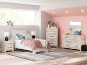 Lawroy Light Natural Twin Panel Bed, Dresser and Mirror from Ashley - Luna Furniture