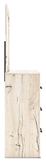 Lawroy Light Natural Full Panel Bed, Dresser and Mirror from Ashley - Luna Furniture