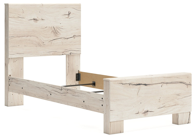 Lawroy Light Natural Twin Panel Bed, Dresser and Mirror from Ashley - Luna Furniture
