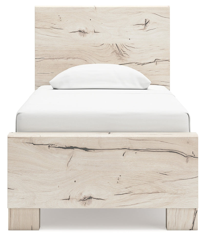 Lawroy Light Natural Twin Panel Bed, Dresser and Mirror from Ashley - Luna Furniture