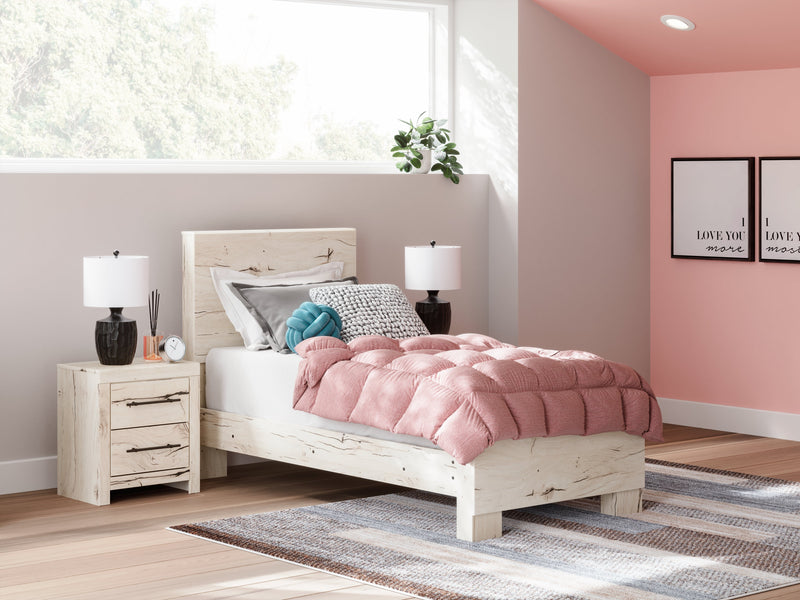 Lawroy Light Natural Twin Panel Bed, Dresser and Mirror from Ashley - Luna Furniture