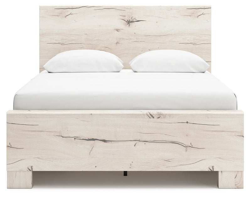 Lawroy Light Natural Queen Panel Bed with Storage, Dresser and Mirror from Ashley - Luna Furniture