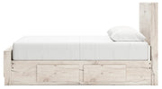 Lawroy Light Natural Queen Panel Bed with Storage, Dresser and Mirror from Ashley - Luna Furniture